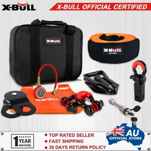 X-BULL Winch Recovery Kit 11PCS 4WD Complete Nylon Snatch Strap Shovel Dampener - Picture 1 of 11