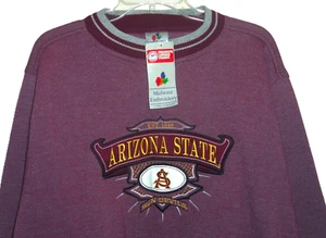 NUEVA SUDADERA VINTAGE AÑOS 90 AARIZONA STATE SUN DEVILS NCAA MIDWEST BROIDERY ASU L - Imagen 1 de 3
