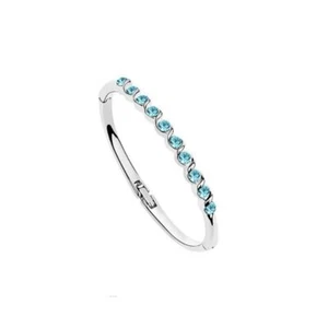 Brazalete Brazalete Elementos de Cristal Azul Plata Joyería Regalo Reino Unido - Imagen 1 de 3