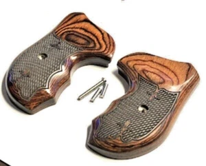 J Frame Grips fits Smith & Wesson S&W Rosewood round butt full wrap checkered - Picture 1 of 4