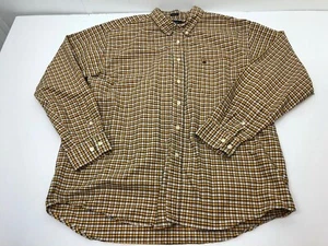 American Eagle Outfitter XL Rugged Yellow Plaid Oxford Button Up Mens Shirt H4 - Picture 1 of 12