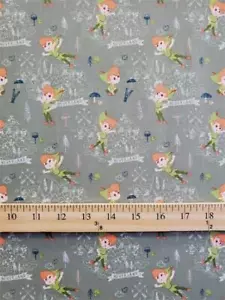 100% Cotton Fabric "Disney's Peter Pan, Neverland" Print /45" Wide/Sold By Yard - Picture 1 of 1