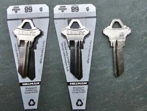 NEW Lot of 3 Hillman #68 Schlage Key Blank SC1 silver blank uncut FREE SHIPPING - Picture 1 of 1