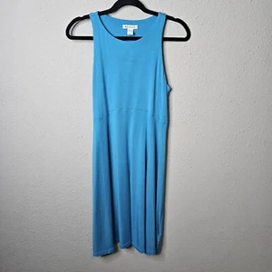 Athleta Sport Dress Womens Medium Blue Solid Sleeveless Athleisure Midi Classic - Picture 1 of 11
