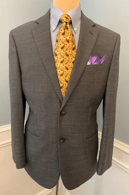 Blazer Jos A Bank Para Hombres 40R Lana Micro Cuadros Sarga Gris Chaqueta Abrigo Deportivo Foto 1 de 4