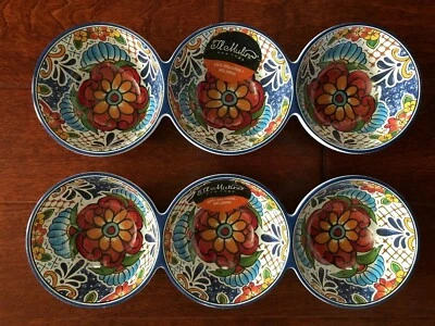 2 BANDEJA TAZONES PARA SERVIR DIVIDIDOS Il Mulino Melamina AZULEJO ESPAÑOL CONDIMENTOS Azul   Foto 1 de 4