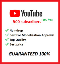 500  youtube subscribers✅ Non-drop✅ Best For Monetization Approval ✅ Top Quality