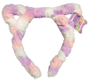 Cat Ears Headband Alice Band Pink Furry Cats Ears Bow Headband Girls Head Band - Picture 1 of 3