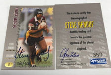1994 Dynamic Rugby League Steve Renouf SIGNATURE CARD+CERTIFICATE(NO Redemption)