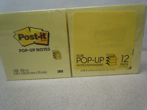 3M Post-it Pop-up 3" x 3" Note, 12 Pack 100 (1200 total) each Notes/Pad - Picture 1 of 2
