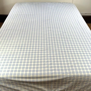 Funda nórdica de guinga hecha a mano completa/reina algodón azul a cuadros 80x90 hojas con cierre de cremallera - Imagen 1 de 17