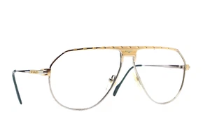 1980s vintage gold aviator eyeglasses LONGINES METZLER 0151 Pure Titanium Frame - Picture 1 of 12