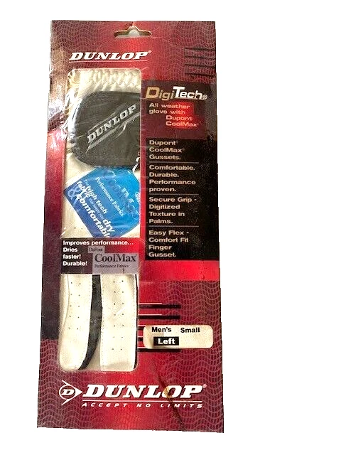 Guante de golf Dunlop DigiTech para todo clima izquierdo pequeño blanco CoolMax -NUEVO Foto 1 de 1