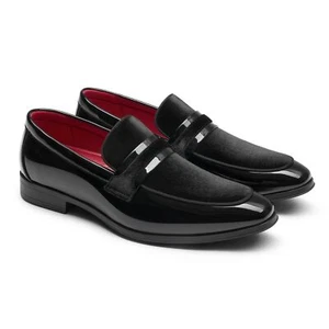 Men's Tuxedo Patent Loafers Classic Velvet Slip-on Dress Formal Shoes 8-13 - Picture 1 of 24