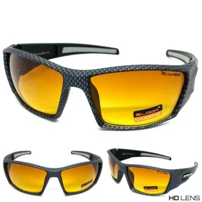 Sport Wrap Day or Night Driving Vision HD SUN GLASSES Amber High Definition Lens - Image 1 of 4