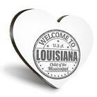 Heart MDF Coasters - BW - Welcome To Louisiana Mississipi USA  #40488