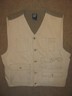 Vintage The Gap Beige Olive Utility Jean Vest Size XL Mens 6 Pockets X-Large