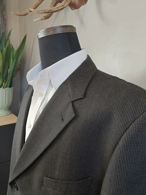 🇺🇲 Abrigo Deportivo Joseph Abboud Para Hombres 46R Marrón Azul 3 Botones Lana Seda Hecho en EE. UU. Foto 1 de 4