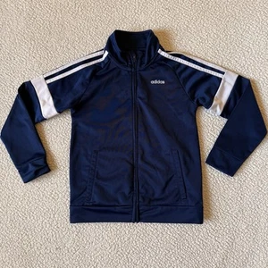 Adidas Youth Track Zip Up Jacket  Navy Blue  Size 7 (0517) - Picture 1 of 8