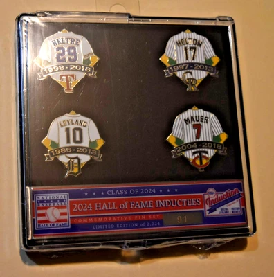 MLB HALL Fame Induction Class 2024 Lapel Pin Set + Presentation Case, New/Sealed - Image 1 of 4