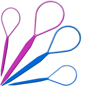 4Pcs Pony Hair Tail Accessories, 2 Pairs French Braiding Tool, Turvy Styling Too - Picture 1 of 12