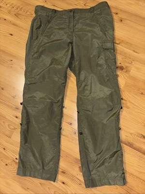 LANDS END Women’s 18 Pants Cargo Hiking CONVERTIBLE Vented Roll Up Olive *read* - Image 1 of 4
