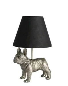 French Bulldog Table Lamp With A Metallic Pewter Animal Design Lamp Dog Lamp - Picture 1 of 5