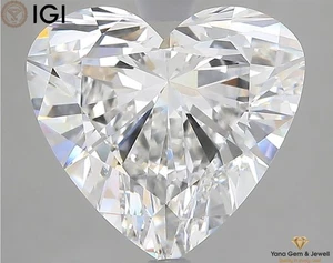 Luxury Jewelry in 5.01 CT CVD Lab Grown Heart Diamond F Color VVS2 IGI Certified - Picture 1 of 10