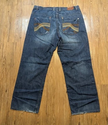 Vintage Rocawear Jeans Men 42x33 Blue Baggy Wide Legs Hip Hop Y2k Skater B31 - Image 1 of 4