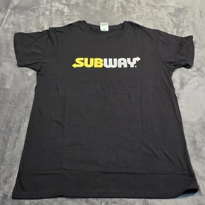 Camisa Subway Para Hombre Grande Negra Gráfico Logo Manga Corta Cuello Redondo Publicidad Foto 1 de 4