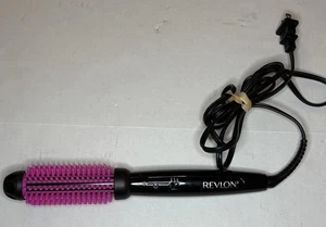Revlon SI Pro Heated Silicone Brush Black Pink RVIR3034 Style Volume That Lasts - Picture 1 of 3
