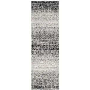 Safavieh Area Rugs 0.5"X144"X30" Adirondack Silver/Black Solid Gradient Runner - Picture 1 of 9