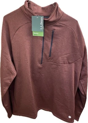 LL Bean 1/2 Zip Pullover Mens 2x Tall Burgundy Slightly Fitted Mountain Fleece - Image 1 of 4