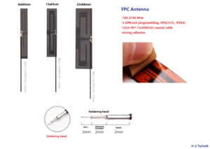 Antena FPC flexible GSM/3G/4G (3dBi/5dBi/6dBi) con cabezal de soldadura coaxial de 12 cm - Imagen 1 de 5