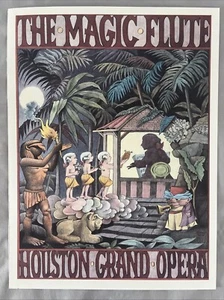 Vintage Maurice Sendak The Magic Flute Houston Grand Opera Poster 14” x 10.5” - Imagen 1 de 6