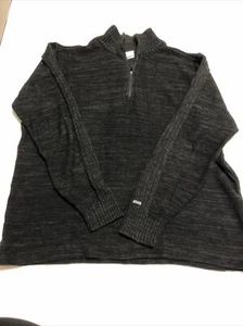 Suéter Pullover Columbia 100% Algodón Cálido Cuarto Cremallera Para Hombres XL Negro Esquí Caminata - Imagen 1 de 6