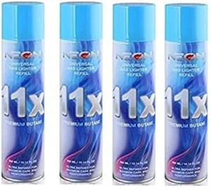 1 4 6 12 Neon 11X Refined Butane Can Lighter Gas Fuel Refill 300mL Universal Tip - Picture 1 of 12