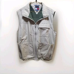 Tommy Hilfiger Beige Fishing Vest  Size Medium Zippered Pockets RN # 77806 - Picture 1 of 14