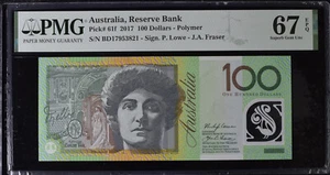 Australia 100 Dollars 2017 P 61 f Polymer Superb Gem UNC PMG 67 EPQ - Picture 1 of 1