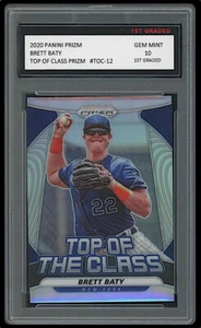 Tarjeta de novato Brett Baty 2020 Panini Prizm Top of the Class plateada primer grado 10 - Imagen 1 de 1