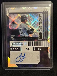 Josh Lowe 2022 Contenders Diamond Ticket Auto (RC) #3/15 - Tampa Bay Rays - Picture 1 of 2