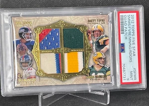 2012 Topps Five Star Simms, Favre, Manning, Rodgers Quad Patch #/10 PSA 9 - Picture 1 of 2