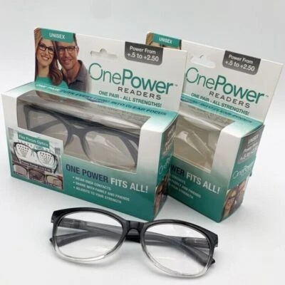 2PCS One Power Reading Glasses Auto Focus Presbyopi Readers Adjustable 0.5-2.5+ - image 1 of 4