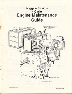 Briggs & Stratton 4 Cycle Engine Maintenance Guide, 8 pages, 1987 - Picture 1 of 1