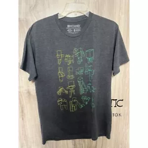 MINECRAFT MOJANG CHARACTERS GREY UNISEX ADULT XL shirt DC7 - Picture 1 of 5