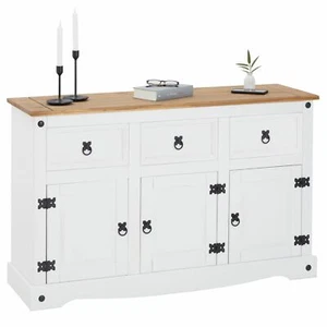 Sideboard Kommode Highboard Möbel Kiefer massiv weiß Buffetschrank - Bild 1 von 6