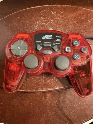 PlayStation 2 controller Mad Catz Dual Force PS2 Transparent RED, UNTESTED  - Image 1 of 4