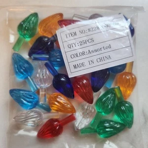 25 Large Twist Multi Color Replacement Ceramic Christmas Tree Lights 1/2" - Picture 1 of 6