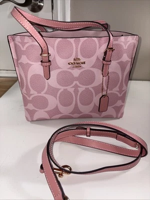 COACH CAL50 Mollie Tote Bag Signature  Shoulder Bag Handbag Pink NEW - Image 1 of 4
