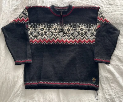 US Ski Team - Dale of Norway Zip Sweater - Men's L - Wool Knit Fair Isle Nordic  - Image 1 of 4